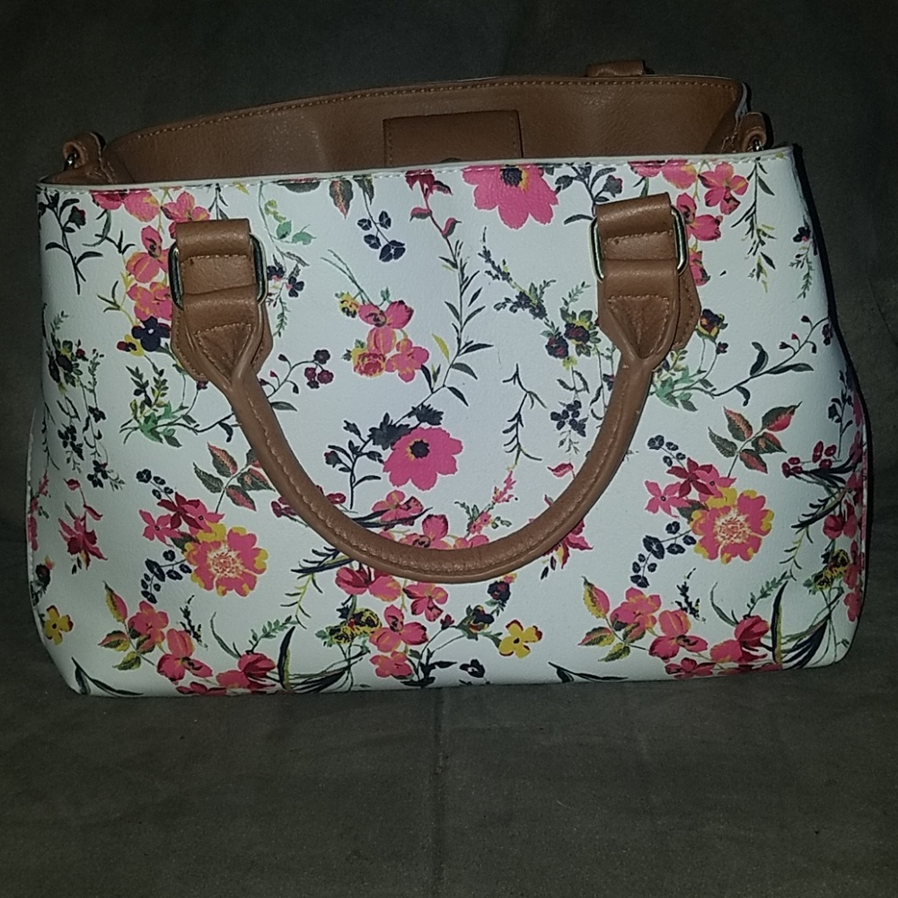 White floral purse
